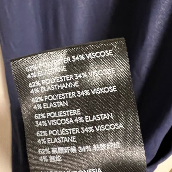 Maeve Anthropologie Ismene Navy Blue Metallic Cap Sleeve Drop Waist Midi Dress L - Picture 9 of 9